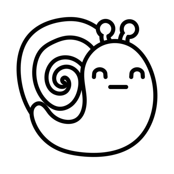 Cute snail spring animal line style — Stockvector