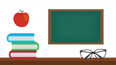 Mutlu öğretmenler günü kutlaması karatahta ve malzemelerle