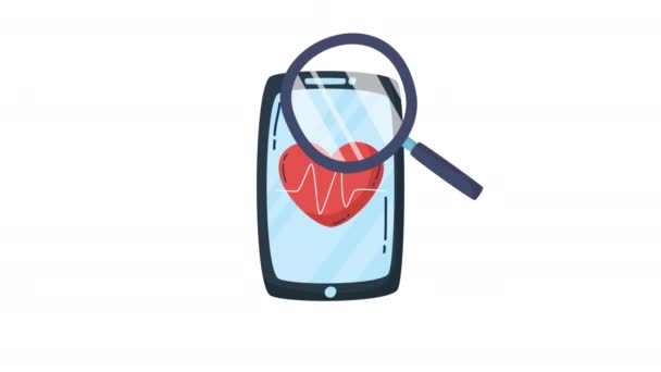 Smartphone con tecnología de aplicaciones de telemedicina — Vídeo de stock