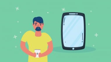 Teletıp uygulaması için akıllı telefon kullanan adam