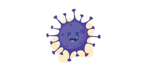 Covid19 carácter cómico pandémico de partículas — Vídeos de Stock