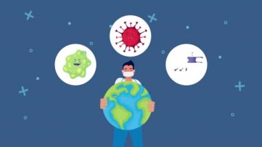 Doktor dünya gezegenini kaldırıyor covid19 parçacık karakterleri