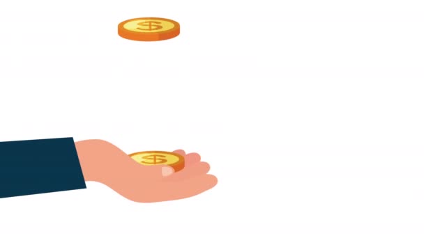 Campanha de doação para covid19 com moedas de levantamento de mão — Vídeo de Stock