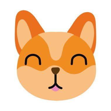 Sevimli küçük tilki hayvan düz stili.