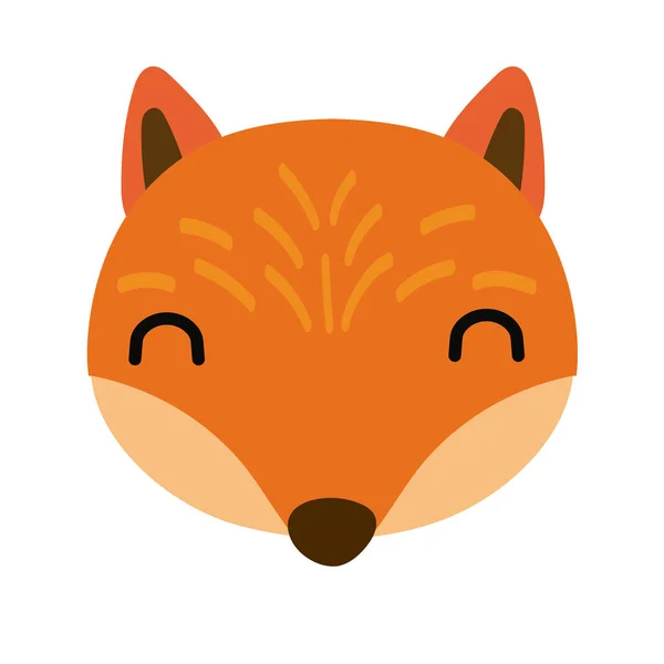 Mignon petit renard animal style plat — Image vectorielle