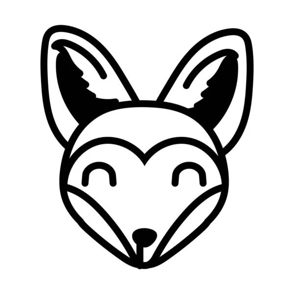 Cute little Wild dog animal line style icon — Stock Vector