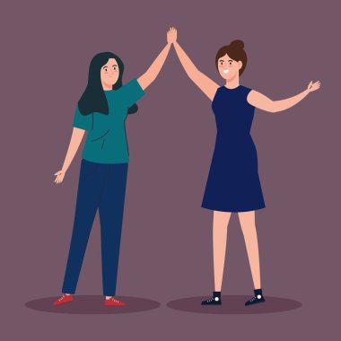 Güzel kadınlar birlikte Avatar karakterleri