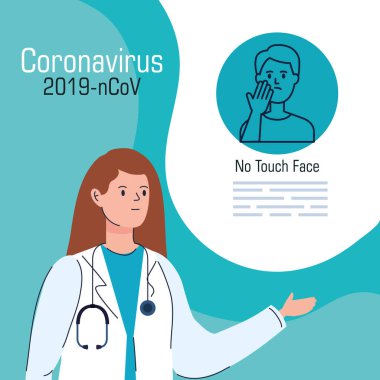 2019 Ncov 'un tavsiyesiyle doktor kadın.