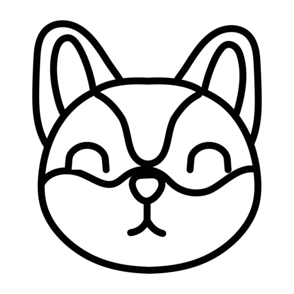 Cute little fox animal line style — Stock Vector