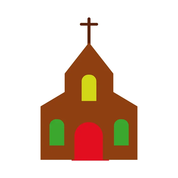 Iglesia construcción mano dibujar estilo — Vector de stock