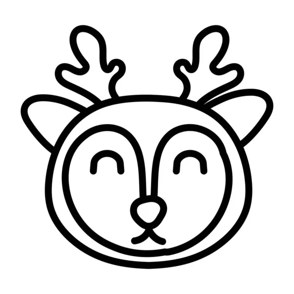 Mignon cerf sauvage animal ligne style icône — Image vectorielle