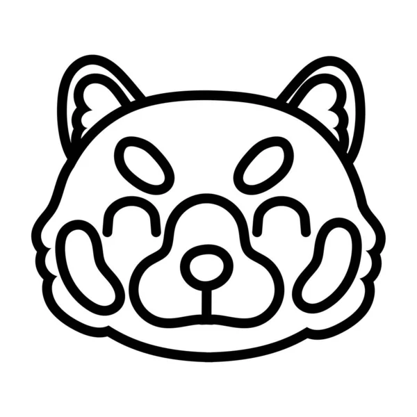 Carino lupo selvaggio animale linea stile icona — Vettoriale Stock
