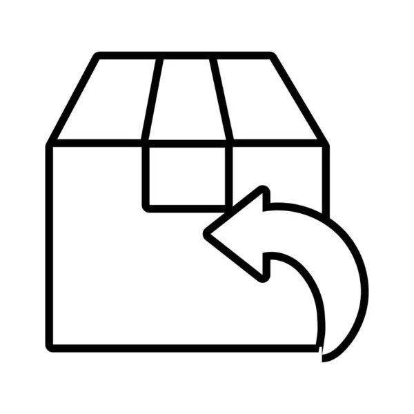 Recarga de flecha con caja de cartón entrega estilo de línea de servicio — Archivo Imágenes Vectoriales
