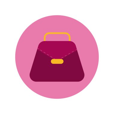 kadın el çantası bloğu ve düz stil simgesi