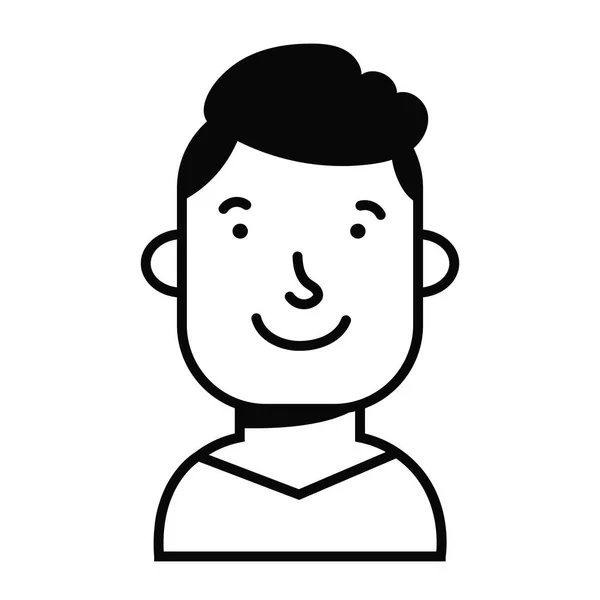 Joven hombre avatar carácter icono — Vector de stock