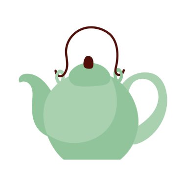 Mutfak çaydanlığı çatal bıçak el çizim stili