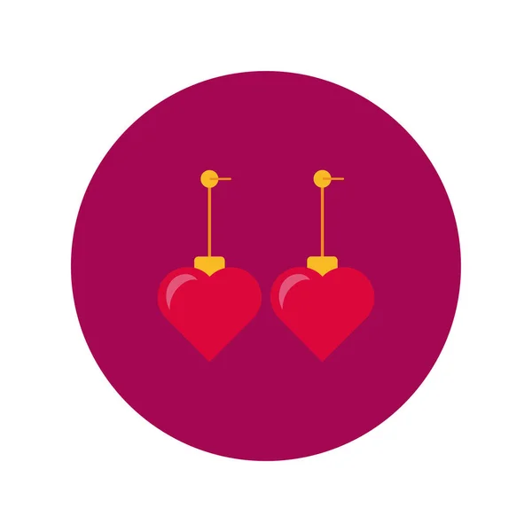 Ευτυχισμένη ημέρα του Αγίου Βαλεντίνου καρδιές σκουλαρίκια μπλοκ και επίπεδη στυλ — Διανυσματικό Αρχείο