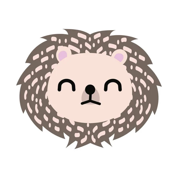 Mignonne petite icône de style plat animal porc-épic — Image vectorielle