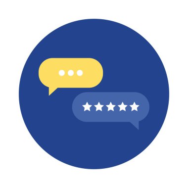 konuşma baloncukları blok ve düz biçim simgesi