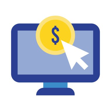 Bozuk para ve ok düz resim içeren bilgisayar masaüstü