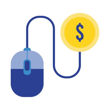 Fare düz biçim simgesi ile bozuk para doları