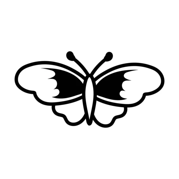 Hermosa mariposa insecto línea estilo icono — Vector de stock