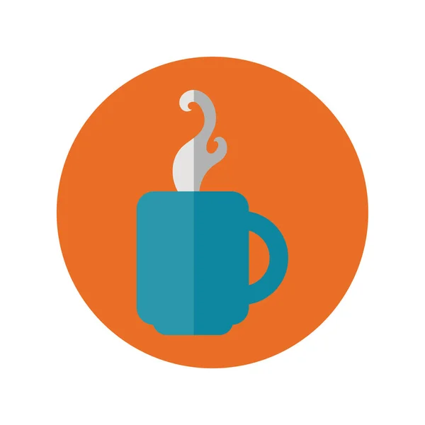 Blocco bevanda tazza di caffè e stile piatto — Vettoriale Stock