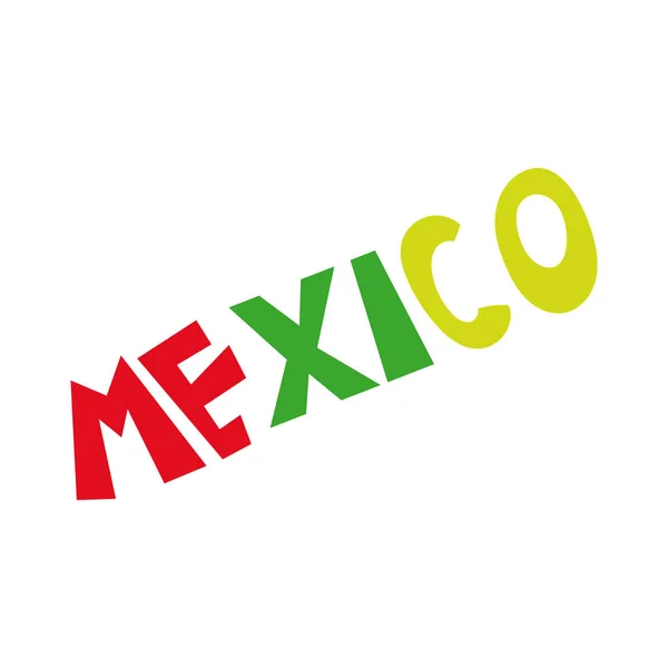 Mexico palavra mão desenhar estilo — Vetor de Stock