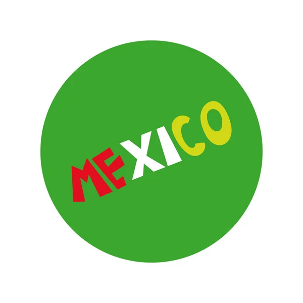 Mexico word block and flat style — Stock Vector