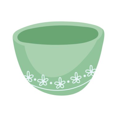 Mutfak seramik bardak çatal bıçak el çizim stili