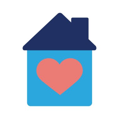 kalp dayanışması olan ev düz stil