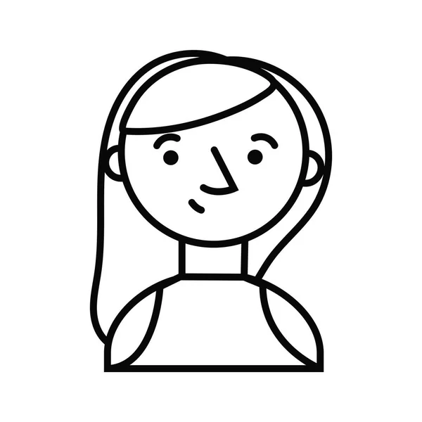 Karakter avatar wanita pirang - Stok Vektor