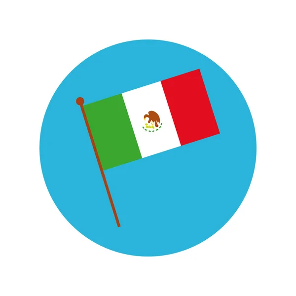 Μεξικανική σημαία μπλοκ και επίπεδη στυλ εικονίδιο — Διανυσματικό Αρχείο