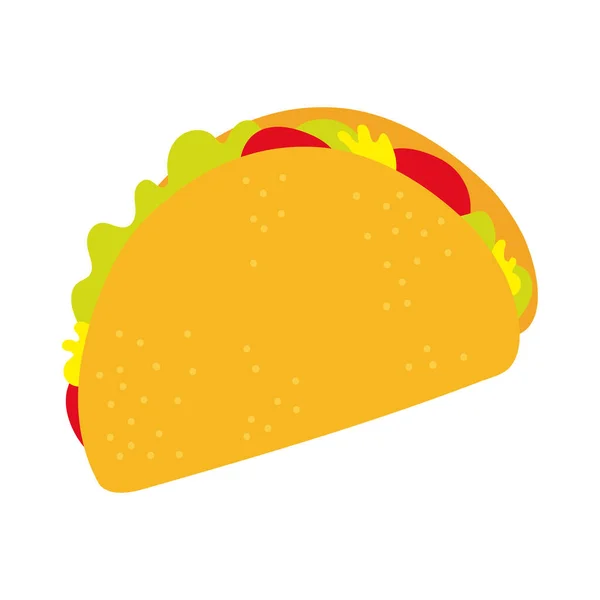 Mexican taco food fill style icon — Stock Vector