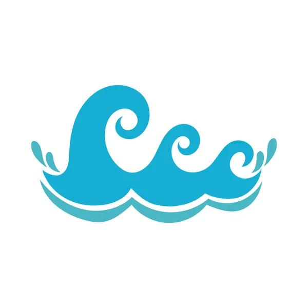 Water waves ocean flat style icon — Stock Vector