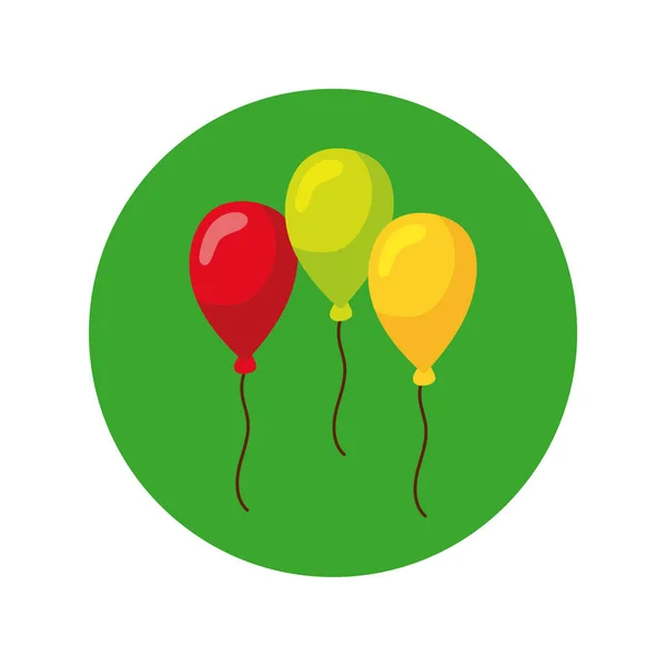 Ballons bloc d'hélium et style plat — Image vectorielle