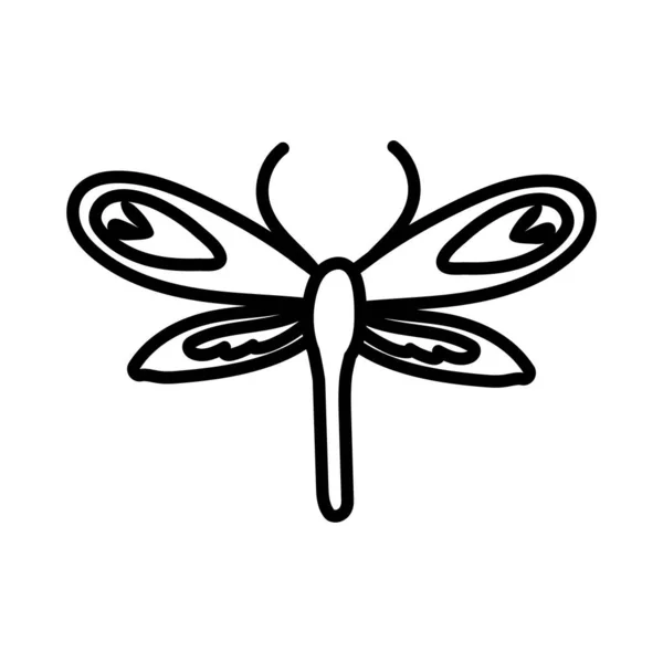 Smok mucha owady linii styl ikona — Wektor stockowy