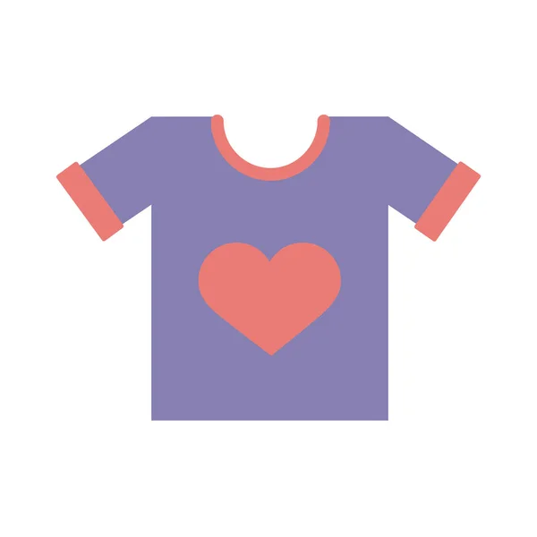 Camisa con corazón solidaridad estilo plano — Vector de stock