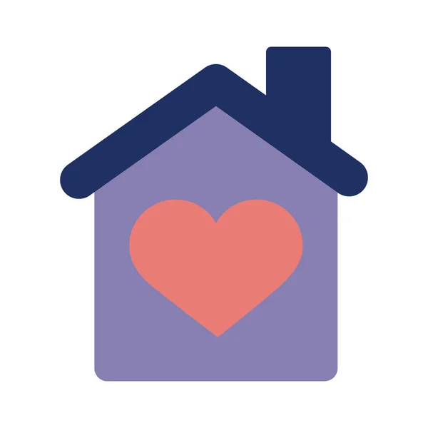 Casa con corazón solidaridad estilo plano — Vector de stock
