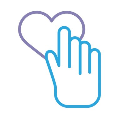 İnsan eliyle kalp dayanışma çizgisi biçimi