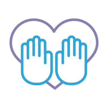 Eller insan kalbi dayanışma çizgisi tarzında