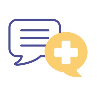 Tıbbi zihinsel sağlık çizgisi tarzında konuşma baloncukları