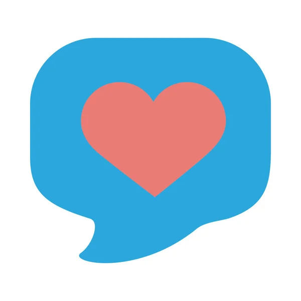 Heart in speech bubble flat style icon — Stock Vector