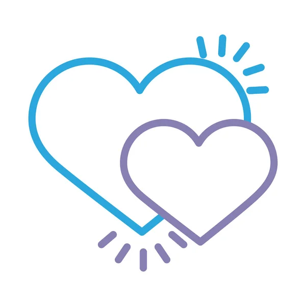 Hearts love line style icon — Stockvektor