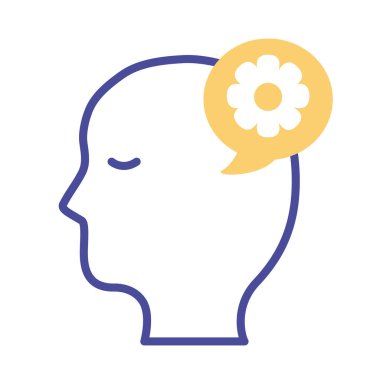 dişli zihinsel sağlık çizgisi biçimi simgesi ile profil