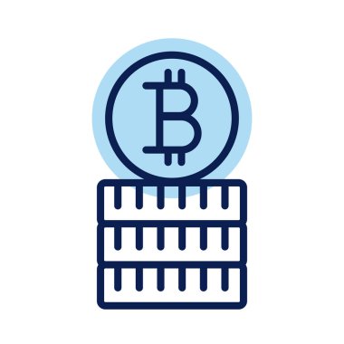yığın bitcoins kripto para birimi satır biçimi simgesi