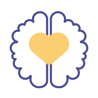 Zihinsel sağlık çizgisi simgesine sahip beyin