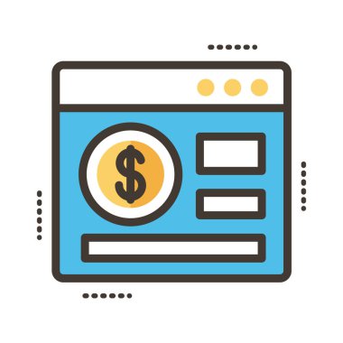 Web sayfası satırında para doları ve biçim simgesini doldur