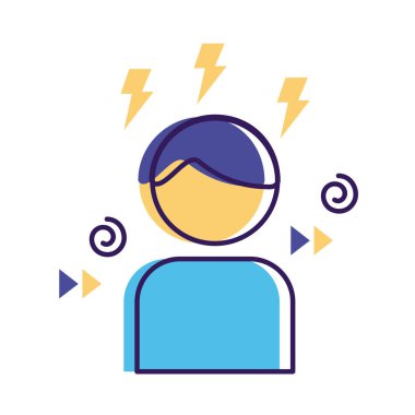 Gök gürültüsü düz stil simgesi olan adam