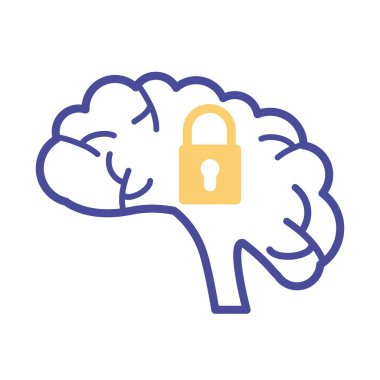 Asma kilit zihinsel sağlık çizgisi tarzına sahip beyin